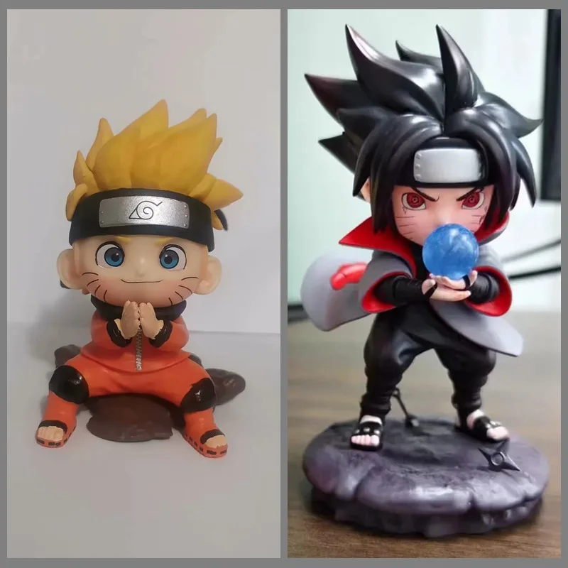 Naruto Q Version Childhood Sasuke AI Uchiha Uzumaki Naruto Young Figure Ornament Action Figure