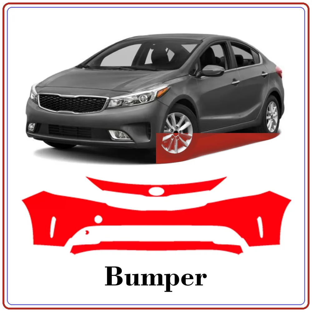 For KIA Forte 2017-2018 Precut TPU Paint Protection Film PPF Front Bumper Kit Clear Bra Stone Guard EU UK