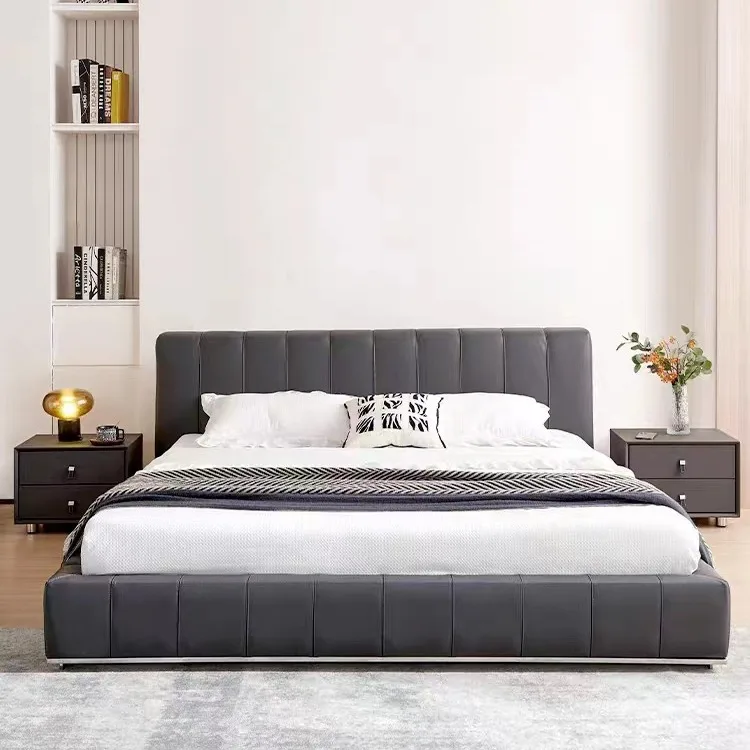Modern simple 1.8 meters bed height PC and console game bedroom double wedding bed