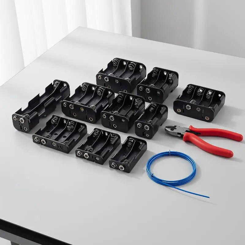Multi-Slot LR06 Battery Holder Connector Storage Easy to Use Battery Base for Student Physics Experiment Teaching Aids