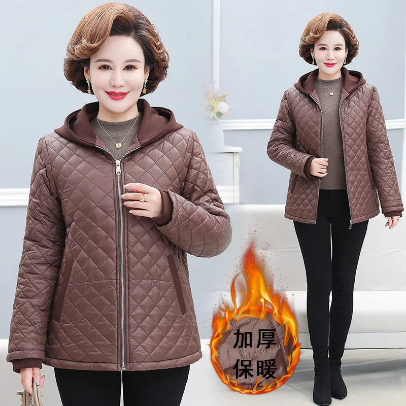 

Mom's Cotton Coat Women's 2023 New Middle Old Age Winter Fashionable Small Cotton Coat with Cotton Thickening Casual Cotton Coat