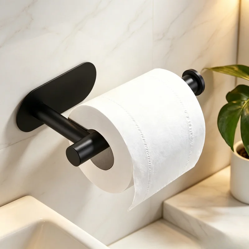 Stainless Steel Adhesive Toilet Paper Holder Waterproof Tissue Stand Paper Towel Hanger Bathroom Accessories