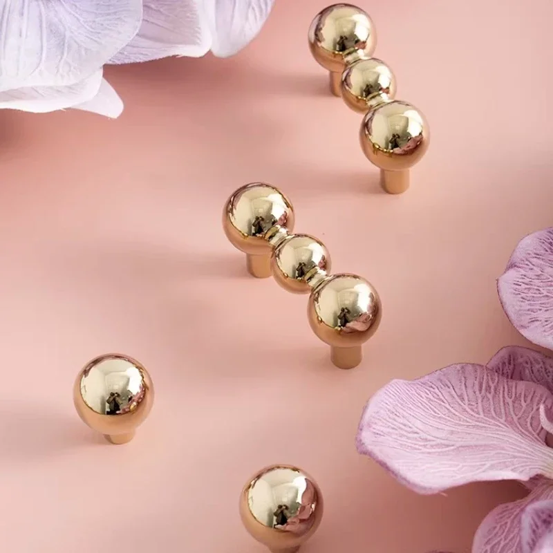 Solid Brass Ball Foot Cabinet Knobs Pull T-bars Kitchen Cloakroom Wardrobe Kitchen Small Handle Bar Hole 45mm Decorative Knobs