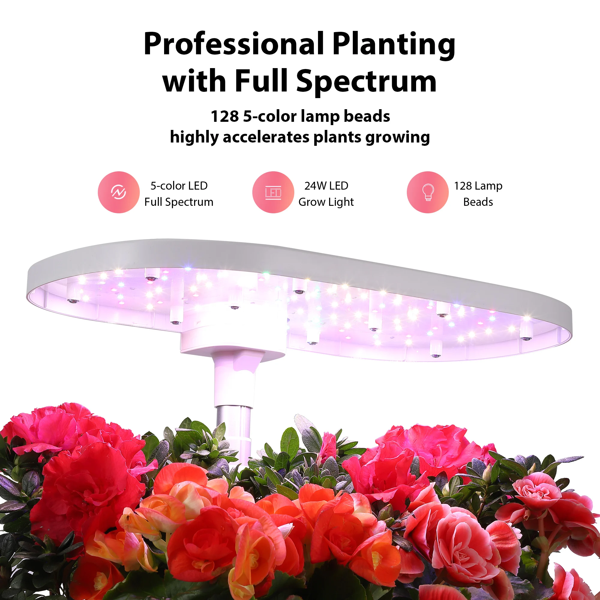 Sistema de cultivo hidropónico, Kit hidropónico con 120 luces de espectro completo de 24W, en 5 colores, temporizador automático para el hogar, 12 cápsulas