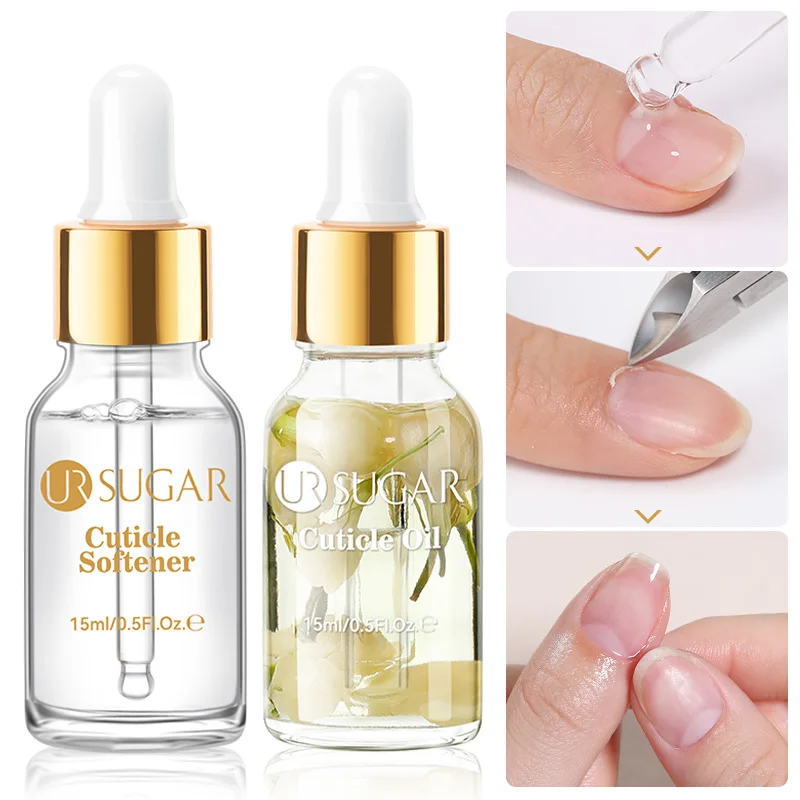 UR SUGAR 15ml Nail Soften Oil Cuticle Remover for Gel Overgrown Cuticles Soften Eliminating Exfoliant for Nails Manicure Pedicur