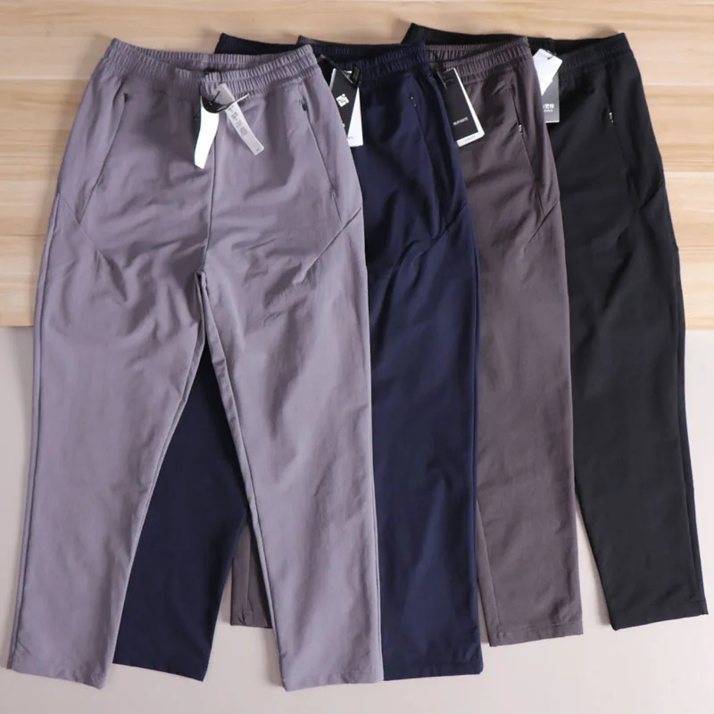 

Мужские повседневные спортивные брюки на открытом воздухе, дышащие, эластичные, прямые брюки, подходят для осени, нейлоновая ткань, средняя эластичность