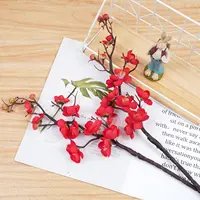 Silk Artificial Flowers Plum Blossom Peach Branch Home Room Table Festival Outdoor Garden Wedding Wreath Yard Decora DIY Gifts 4