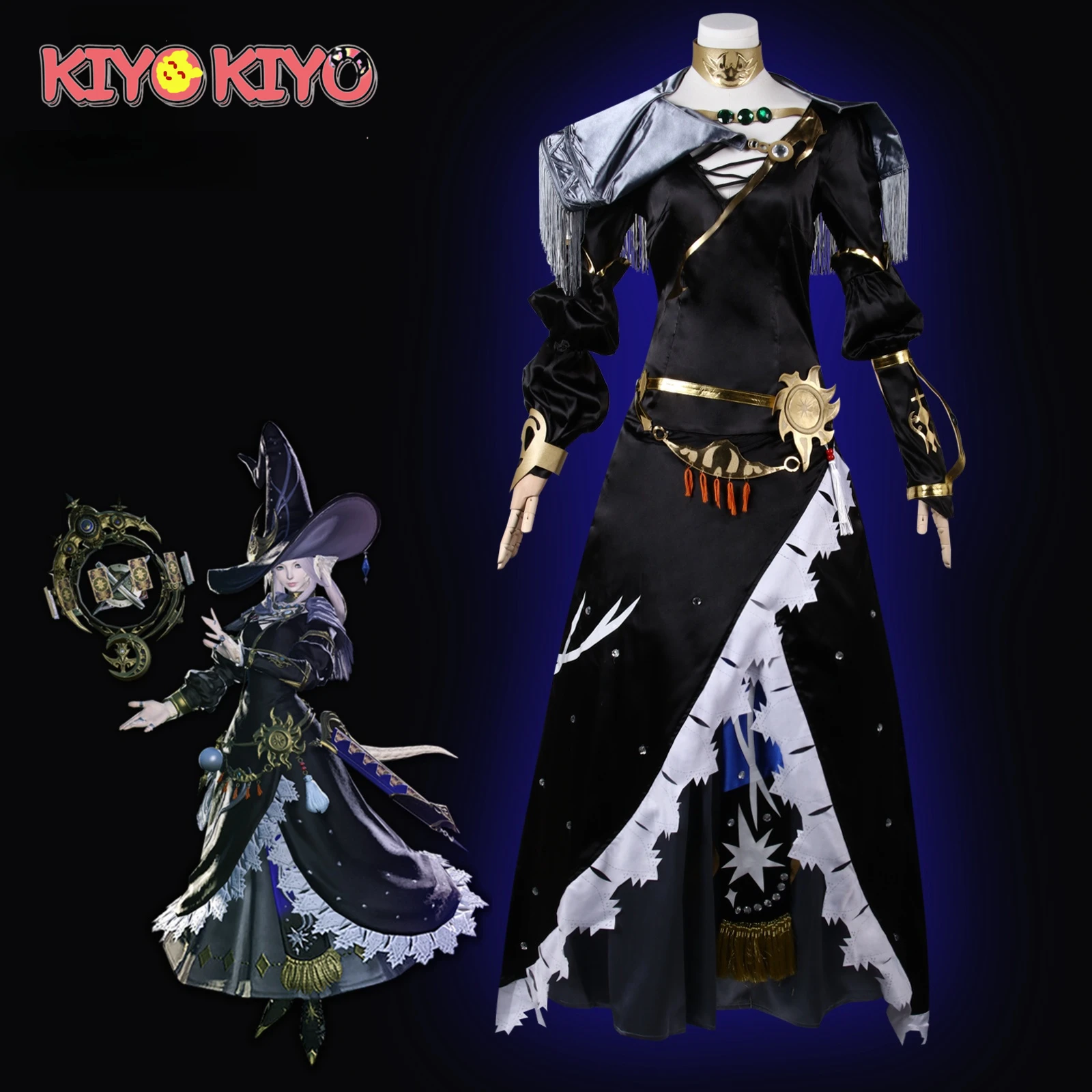 KIYO-KIYO Final Fantasy Astrologer Cosplay Costume Anime Game Astrologer Dress Female Halloween Costumes Can Costum Made