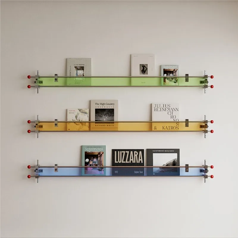 MOMO Acrylic Optical Axis Magazine Rack Bauhaus Designer Style Background Wall Decoration Wall Mounted Display Rack Book