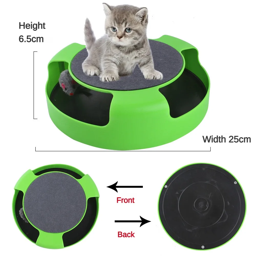 Cat Toy Turntable Roller Mouse Toys Interactive Intelligence Training Track Funny Games Cat Scratcher Toy Pet Toys  Accessories