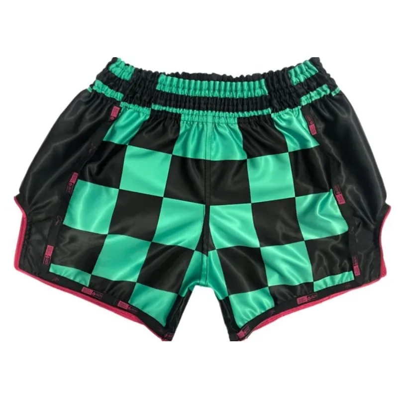 2026 Summer Demon Slayer Anime Muay Thai Shorts Men's Oversized Breathable Quick Drying MMA Sports Shorts Cage Fighting Shorts