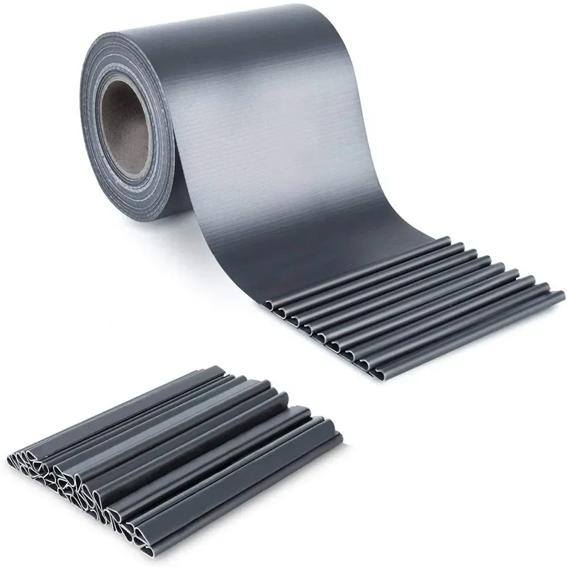 Folia PVC na panel ogrodzeniowy zapewniająca prywatność, podwójne listwy, mata ogrodzeniowa w rolce, folia ogrodzeniowa, paski ekranujące prywatność 50m x 19cm i 35 klipsów mocujących. (Dark grey) — Zdjęcie 2 z 2