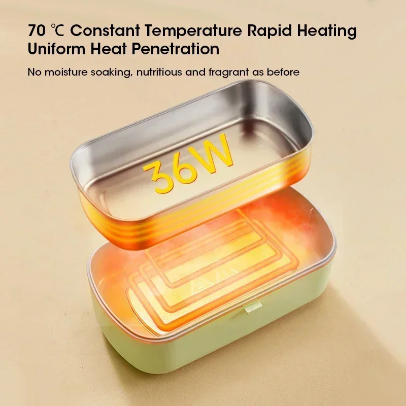 Portable Electric Lunch Box Mini Lunch Heater Intelligent Waterless Food Heater Multifunctional Office Dormitory Bento Heating