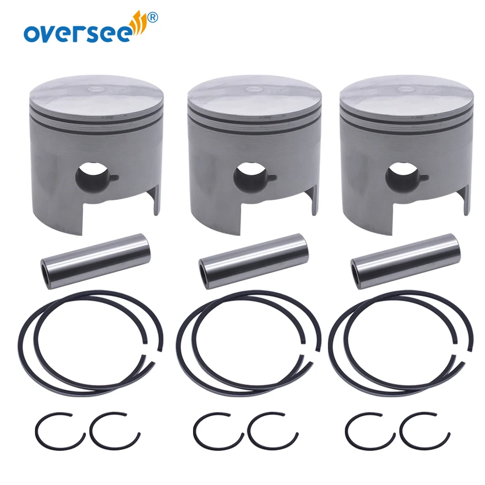 688-11636 Piston Kit 688-11605 Piston Ring +050 For Yamaha Outboard Motor 2T 75HP 85HP 90HP Parsun T85 Oversize 050