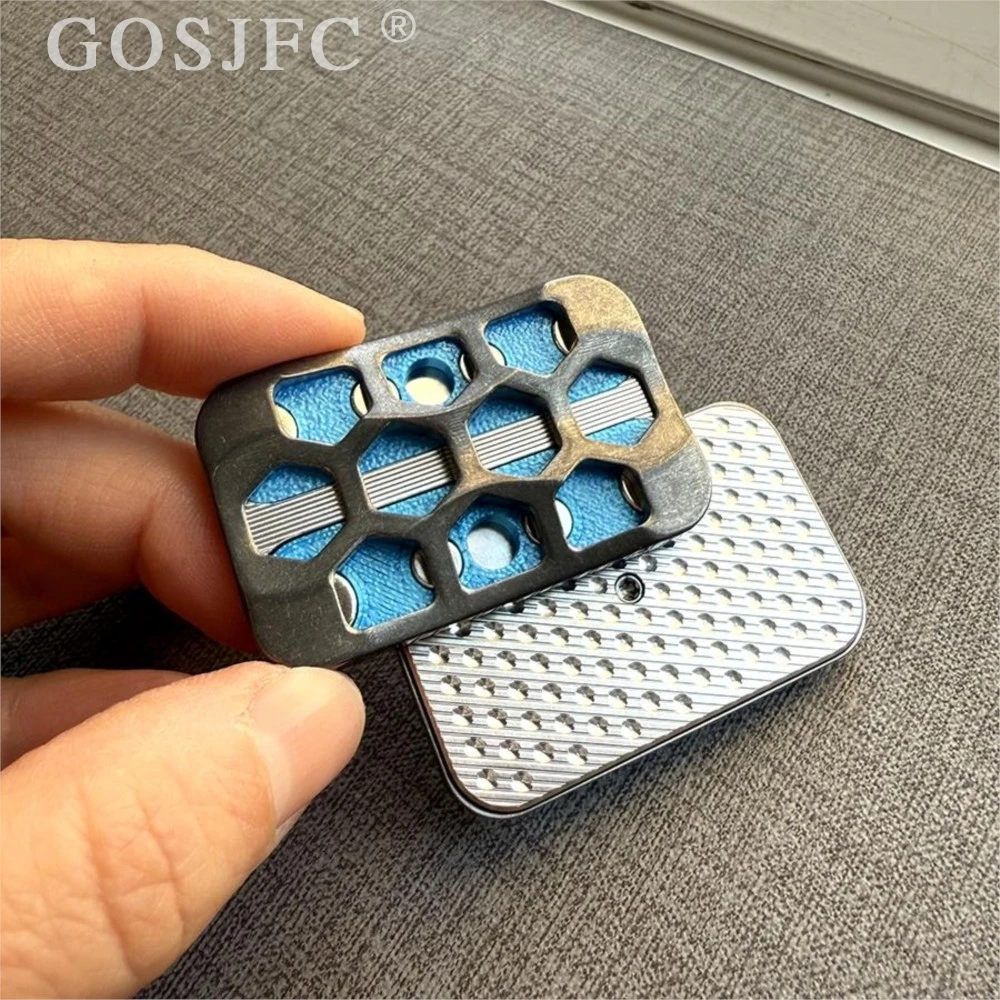 Large Hollow Out Titanium Stainless Steel Magnetism Unlimited Pushing Slider Fidget Toys For Adults Fidget Spinner
