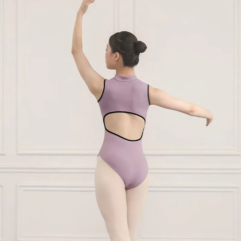 Ballet Training Suit Daily Practice Ballet Dance Gymnastics Suit, One-piece Art Exam Adult Front zipper Dance Jumpsuit Body Suit