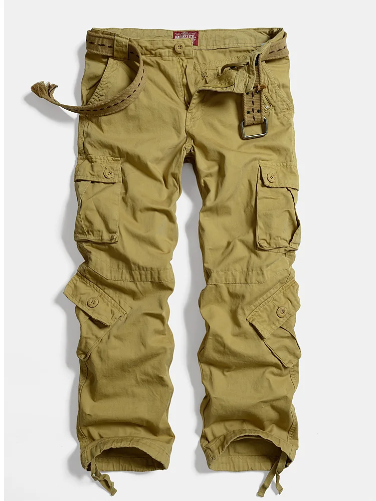 

Heavyweight Autumn Winter American Sle Loose Fit Men's Pure Cotton Work Trousers Outdoor Casual Multi ket Long Pants Lar...