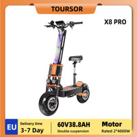 TOURSOR X8Pro Adult Electric Scooter 4000W*2 Dual Motor E-Scooter 60V 38.8AH 11-inch Road Tires City commuting EScooter