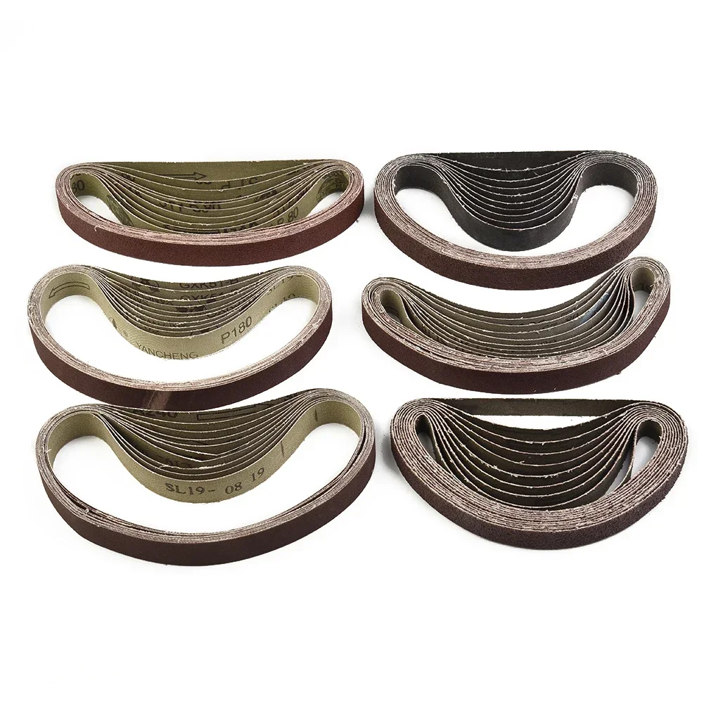 Schleifbänder mit Körnung, einfach zu bedienen, nützlich, 13 x 457 mm, Körnung 40/60/80/120/180/240, 60-teiliges Zubehör-Ersatzset