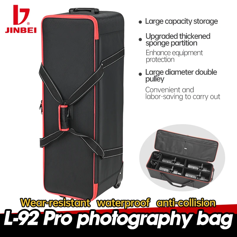 JINBEI L-92 Professional Bag Kits Studio Flash LED Video Light Light Stand Portable Carry Bag for MSN DPX DPE