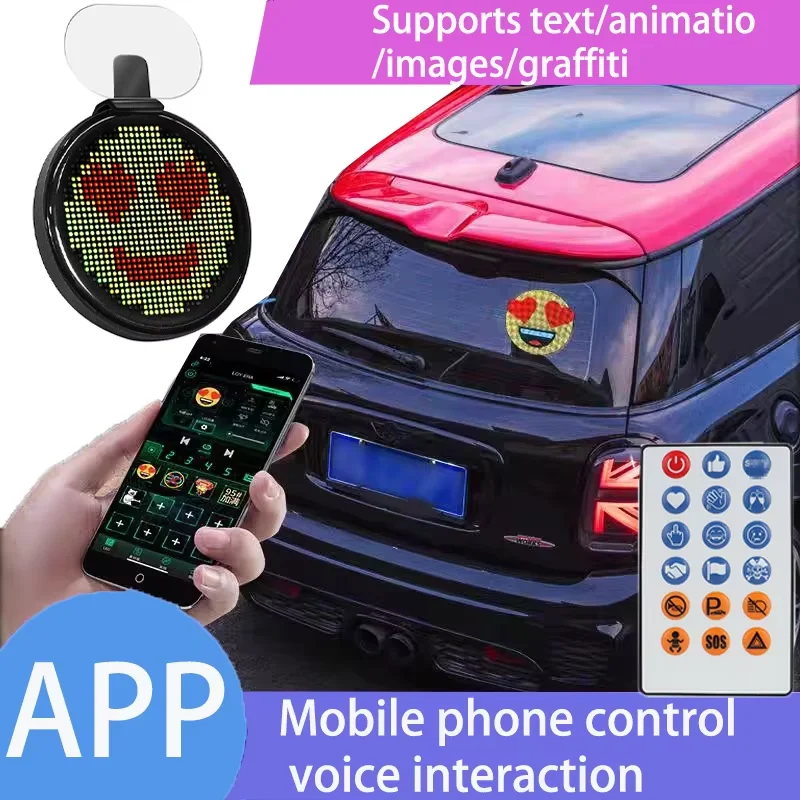 

Car LED Pixel Display APP Control Car Rear Window Moving Scrolling Advertise Screen Panel Full Color Sign Text Expression Screen