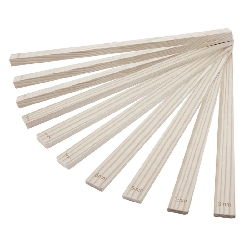 10/20Pc 3-12mm Ceramic Clay Board Guide Pine Wood Strip Wooden Ruler Ceramic Tool Rolling Clay Cutting Tool Wood Guide Rail