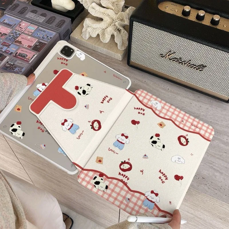 Kawaii Puppy Ipad Case for 11th A16 11in Air7 13 Pro 12.9in Table Cover 9th 10.2 10th 10.9 Air4 5 Air3 Air2 9.7in Rotation Case