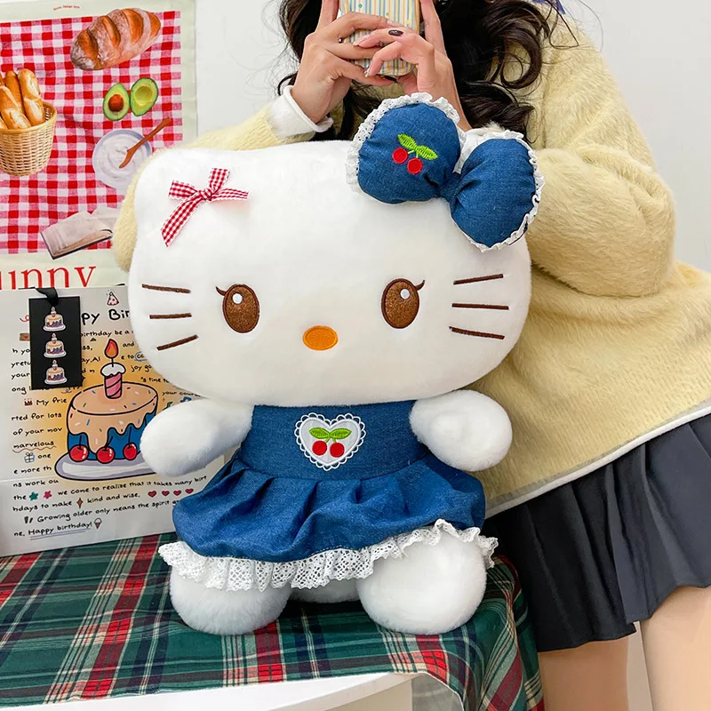 Nuevo Sanrio 60cm Sakura KT gato de peluche de juguete con vestido de flores muñeca bonita Animal relleno para niños cumpleaños regalo de Navidad para niñas