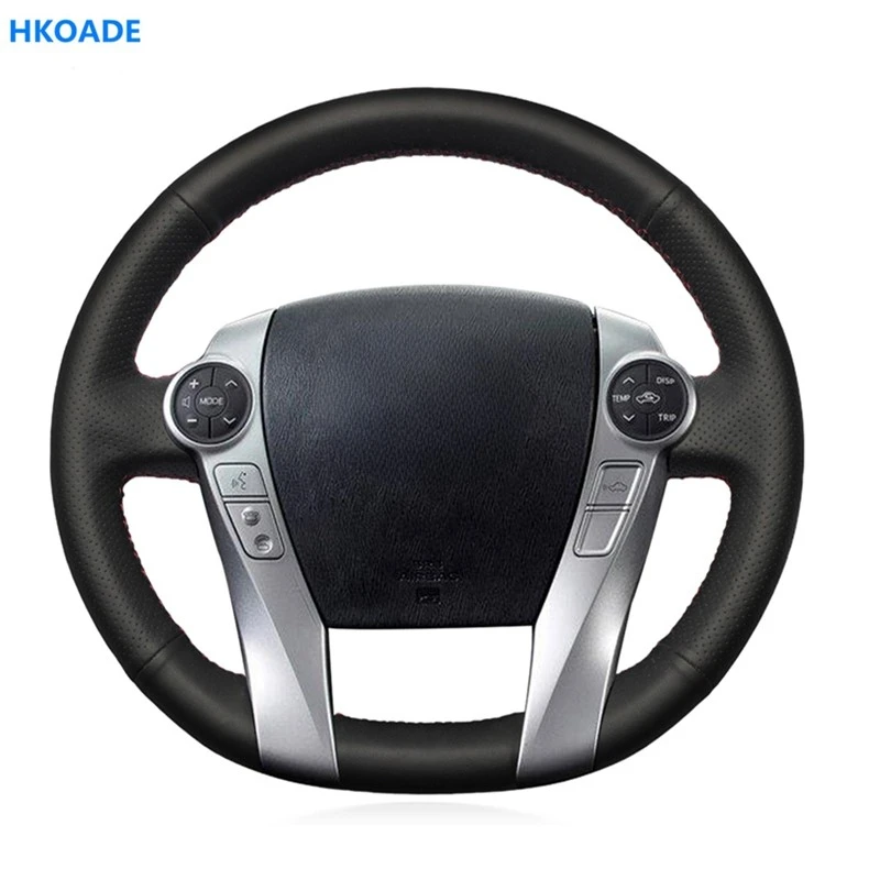 DIY Hige Soft Faux Leather Car Steering Wheel Cover for Toyota Prius 30(XW30) 2009-2015 Aqua 2014 Prius C(US) V(US) 2012-2017