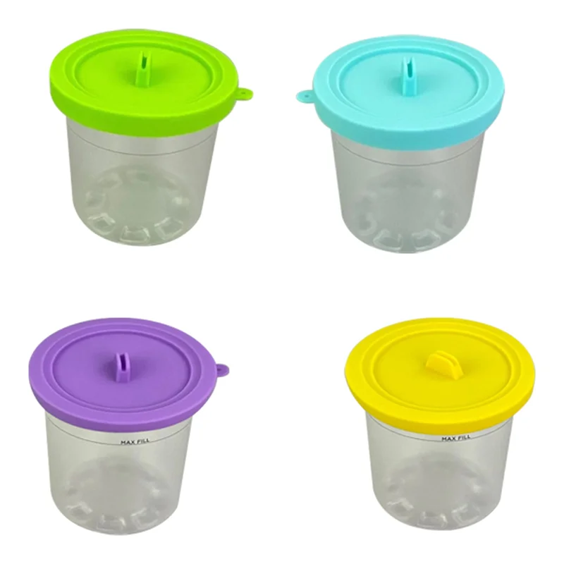 4PCS Ice Cream Pints with Lids for Ninja NC299AMZ & NC300S Series XSKPLID2CD Creami Ice Cream Makers Dishwasher