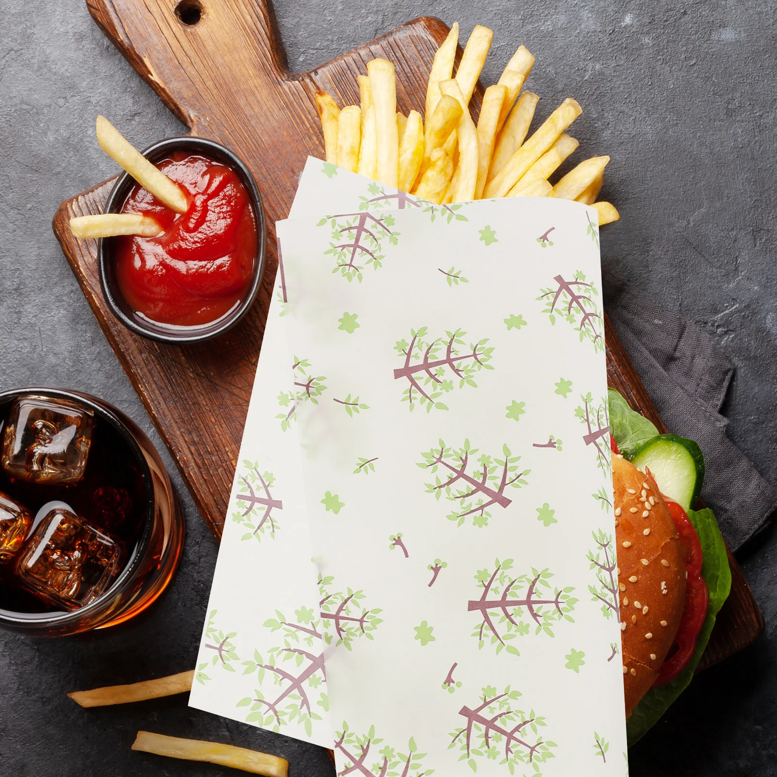 

50 Sheets Cookie Wrapping Paper Baking Food Wraps Waterproof Oil Proof Sandwich Packing Papers for Picnic Lunch