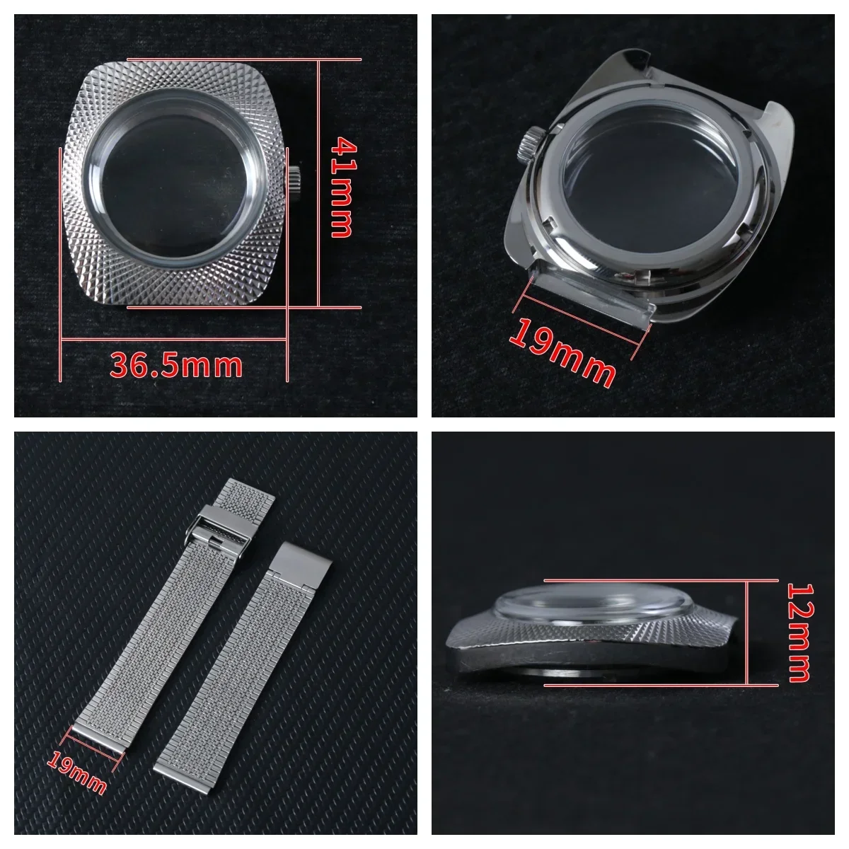 Новый ремешок для часов NH35, аксессуары, корпус 36,5 мм * 41 мм, купольное акриловое стекло для Seiko NH35 NH36, комплект часов с механизмом, корпус