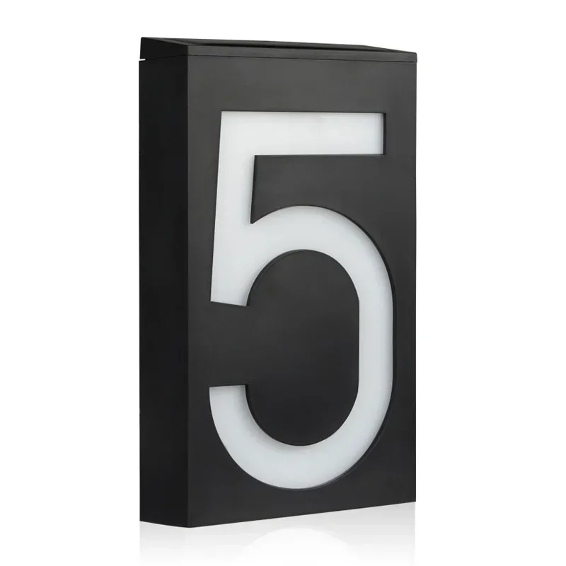 Solar House Number Outdoor Address LED Luminescence Sign Exterior House Number Plate Digital Address Plate Street Custom Sign