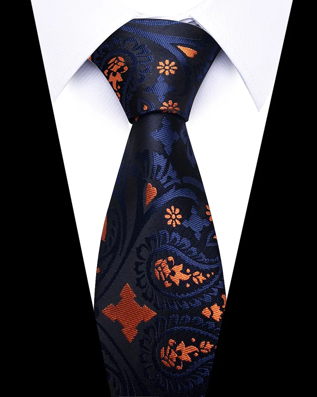 Hochwertige Hochzeitskrawatten für Männer, modisch, neuer Stil, blauer Streifendruck, Krawatten, tägliches Büro, Bekleidung, Accessoires, Geschenk für Männer – Detail 24