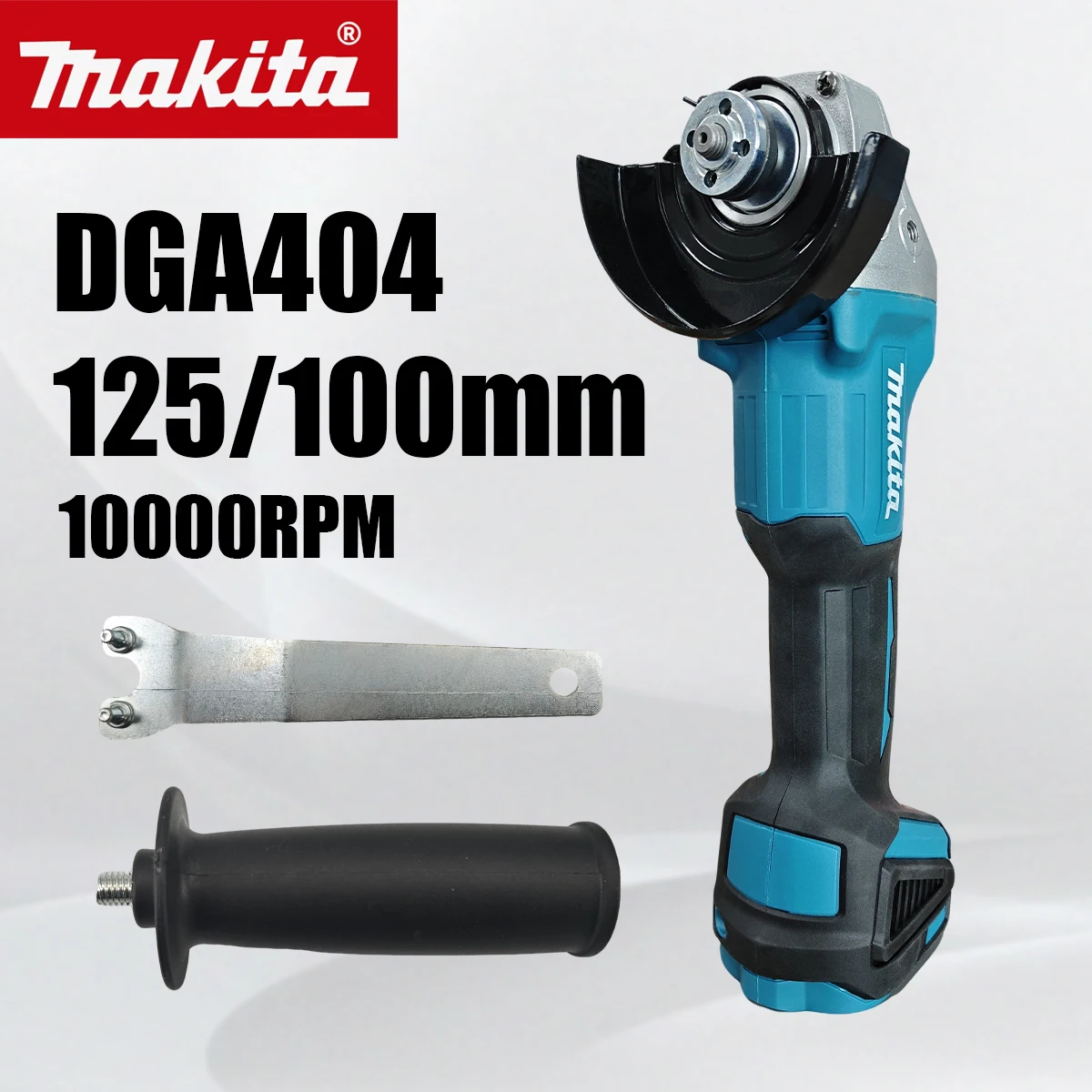 Makita DGA404 Brushless Angle Grinder 18V Lithium Battery 100/125mm Polishing Machine 4 Gear Industrial Cutting Power Tools