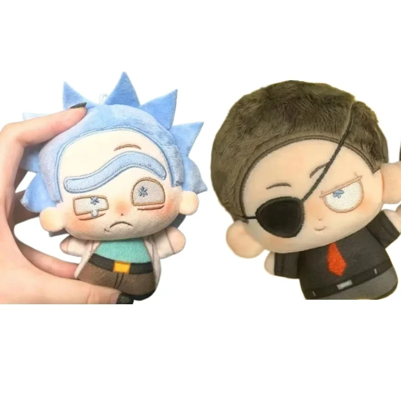 Neuer 10cm Rick und Morty Plüsch-Anhänger, süßer Mini-Cartoon-Stofftier-Schlüsselanhänger, Spiel-Peripherie-Geschenk