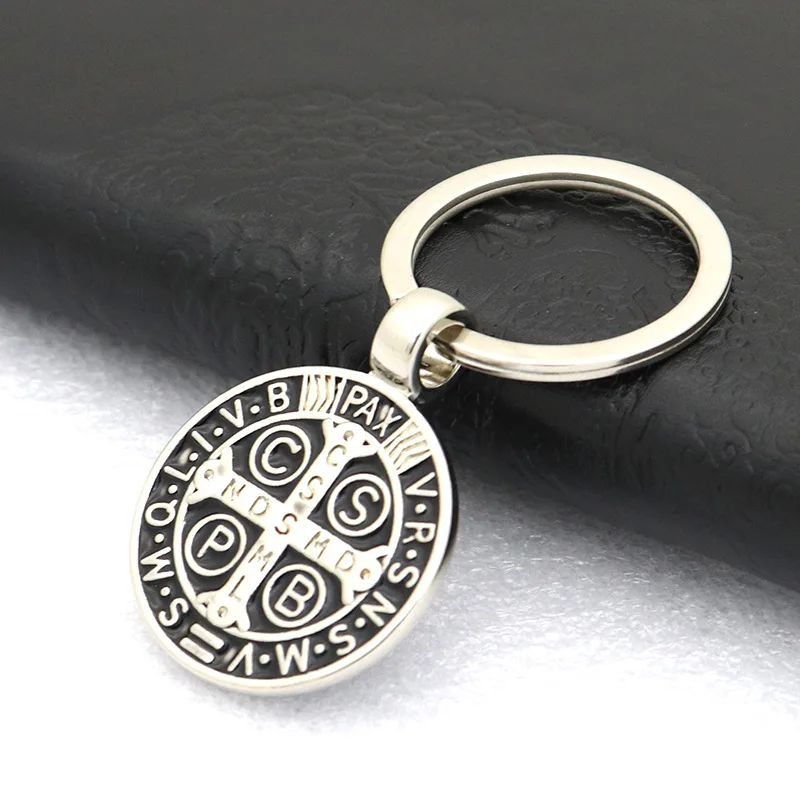 Catholic Christ Jesus Religion Saint Benedict Cross Jewelry Necklace Pendant Car Bag Keychain Pendant Key Chain Wholesale