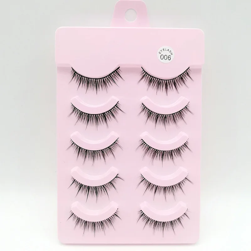 5 pairs COS little devil false eyelashes single cluster segmented comic eyelash fairy hair natural nude makeup model