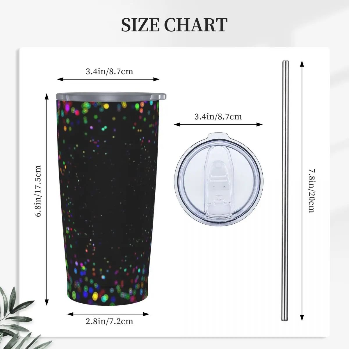 Neon Glow UV Blacklight Activated Glow-in-the-Dark Stainless Steel Tumbler Vacuum Mug Thermal Cold Bottle Straw With Lid 20oz