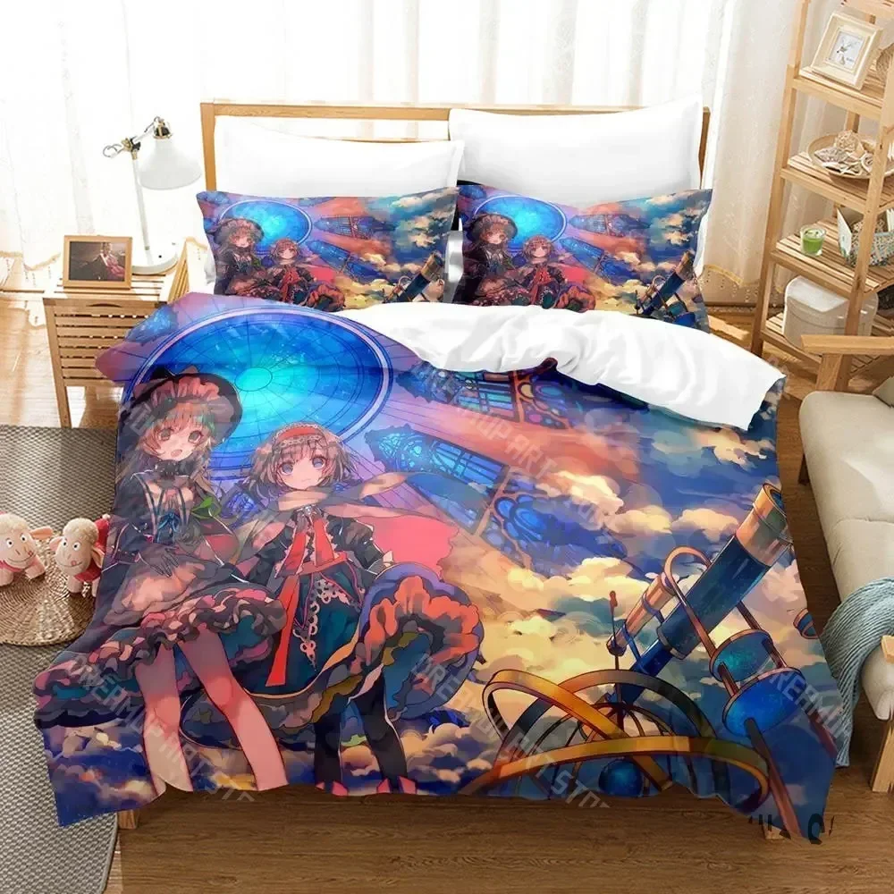2026 Touhou Project Bedding Set Single Twin Full Queen King Size Bed Set Aldult Kid Bedroom Duvetcover Sets 3D Print 2022 Kawaii