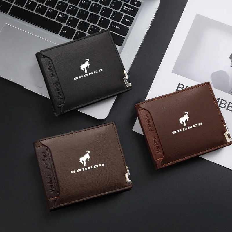 

Leather Car Wallet Mini Credit Card Purse Portable Pocket For Ford Bronco Sport ST RS STLine Focus MK2 MK3 MK4 GT SHELBY Mondeo