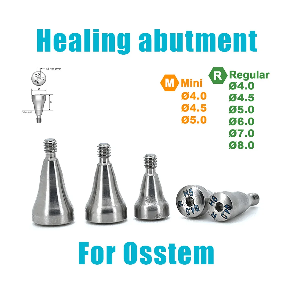 10Pcs Dental Healing Abutment Gingival Shapers For Osstem Mini M Regular R Titanium Alloy Bright Gloss Implant Accessories Tools