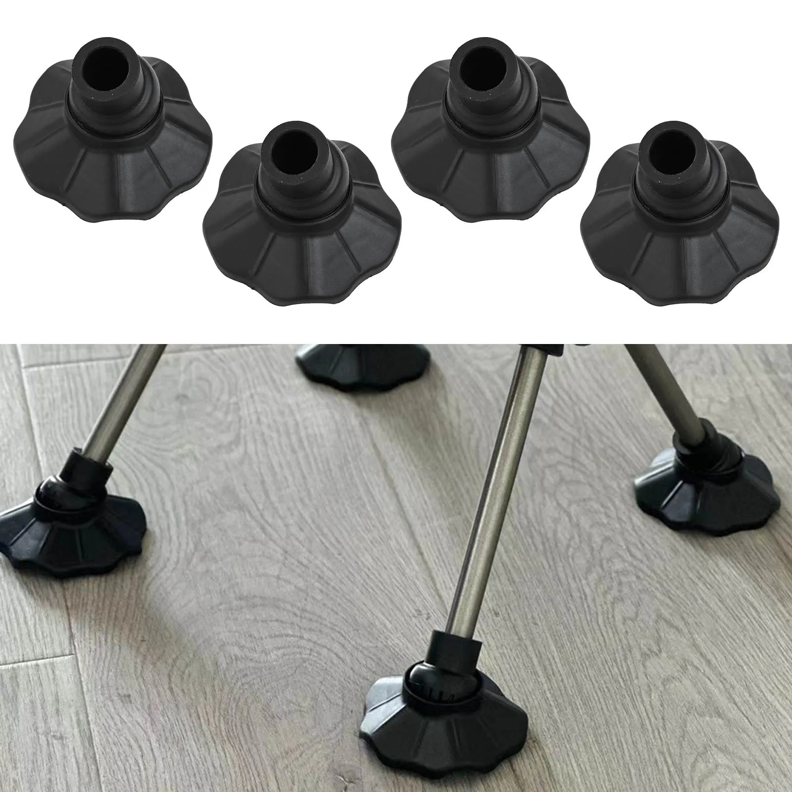 4Pcs Outdoor Folding Chair Foot Support 13/15/16mm Plastic Wear-resistant Non-slip Adjust Kickstand Camping Stool Leg Parts