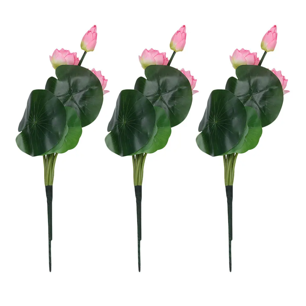 

3Pcs Artificial Lotus Flower Ornament Silk Flowers Home Decoration Fake Lotus Ornament for Desk Bedroom Living Room