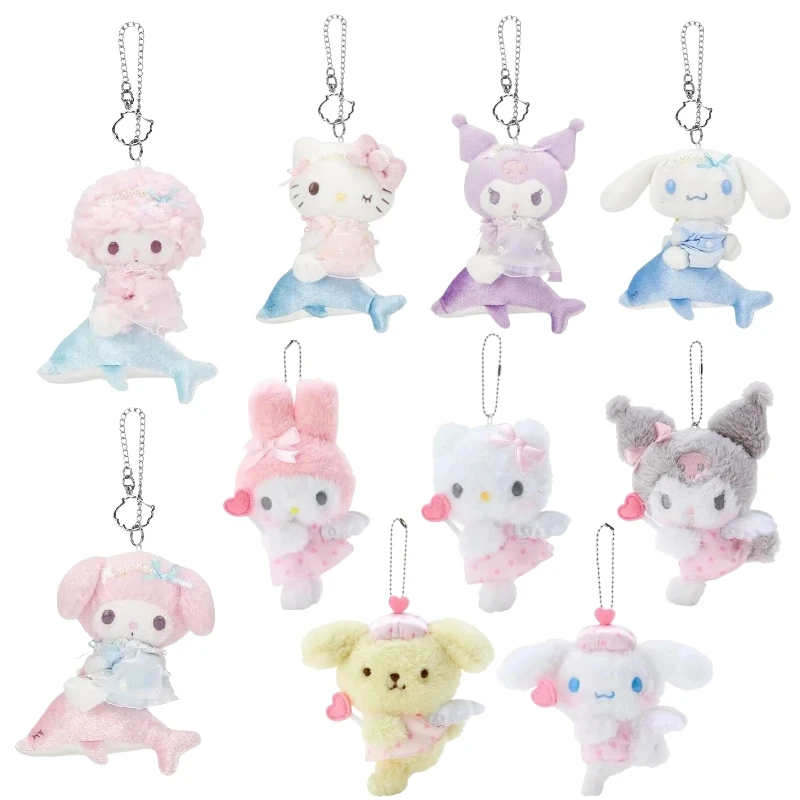 

Новый плюшевый брелок Sanrio My Sweet Piano Kawaii Moonlight Dolphin My Melody, подвеска на рюкзак, пушистый Kuromi Love God, мягкие подарки
