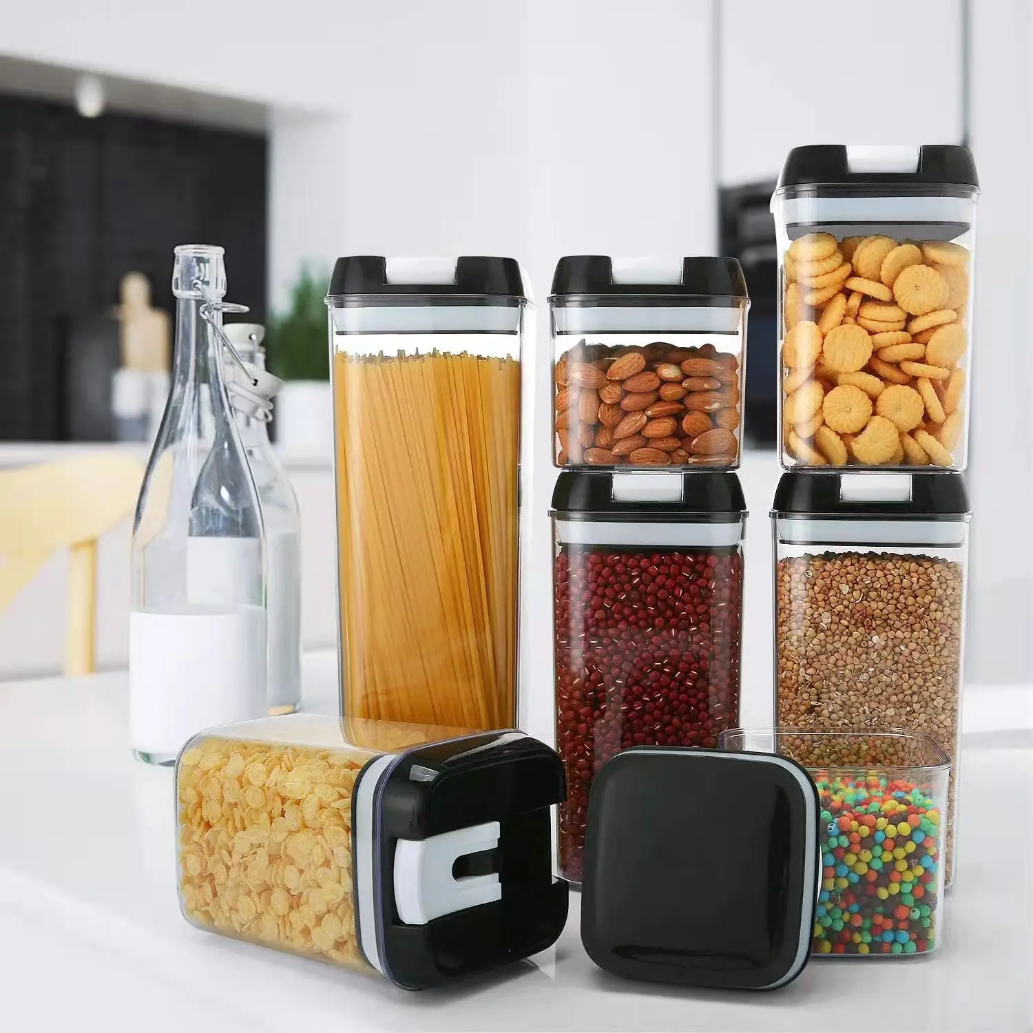 Kitchen sealed jar, spice food, nut storage jar, five grains, miscellaneous grains, fresh-keeping snacks storage box