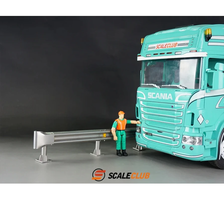 Scaleclub 1/14 1/10 simulation scene metal highway guardrail For Tamiya Lesu For Scania Man Actros Volvo Car Parts Rc Truck