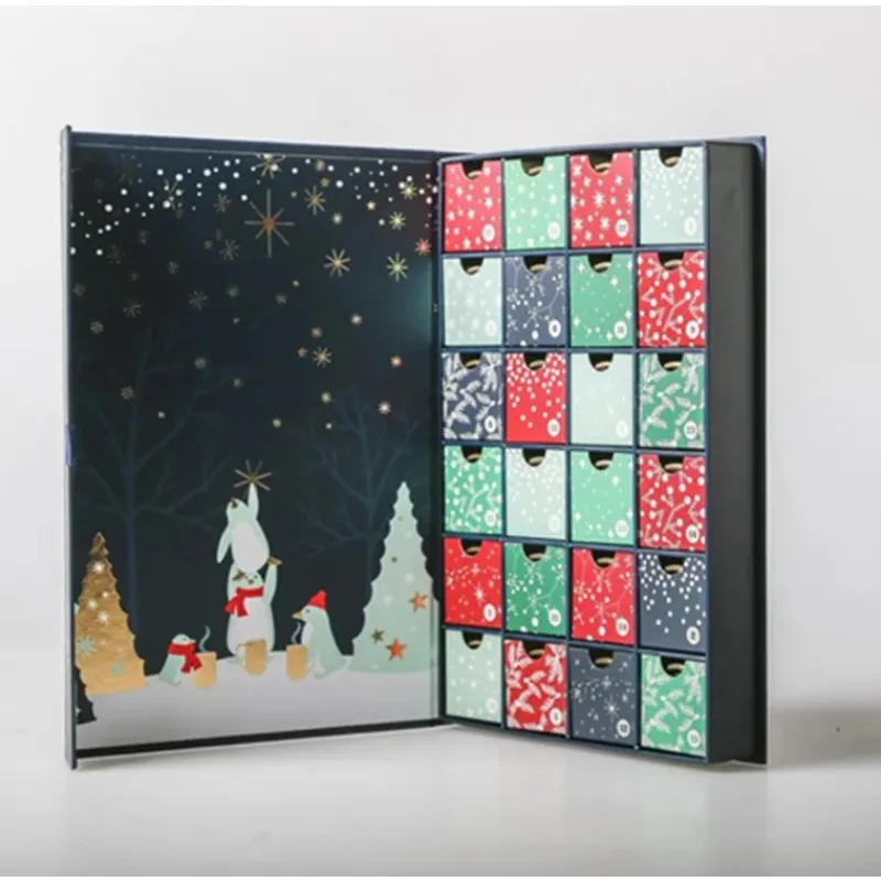 Customized queryCustom Christmas Advent Calendar Cardboard Box Toy Fidget Empty Advent Calendar Paper Boxes