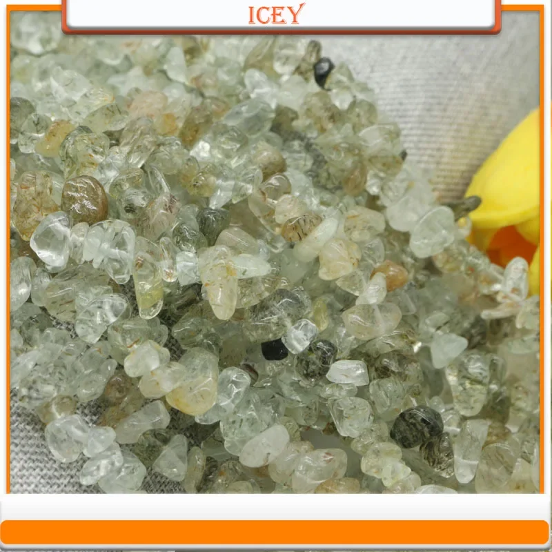 Icey 10pcs Crystal Agate Crushed Stone Crystal Crushed Stone String with Holes Crushed Stone Crystal Gemstone Scattered Beads