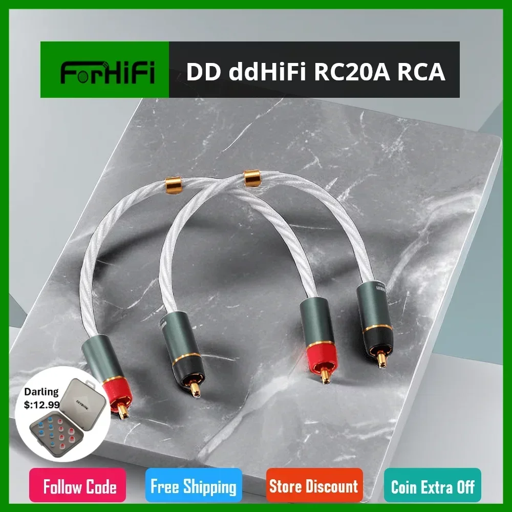 

DD ddHiFi RC20A RCA Signal Cable with PCOCC Conductor for Connecting Desktop DACs and Amplifiers (Available in 20cm / 40cm）